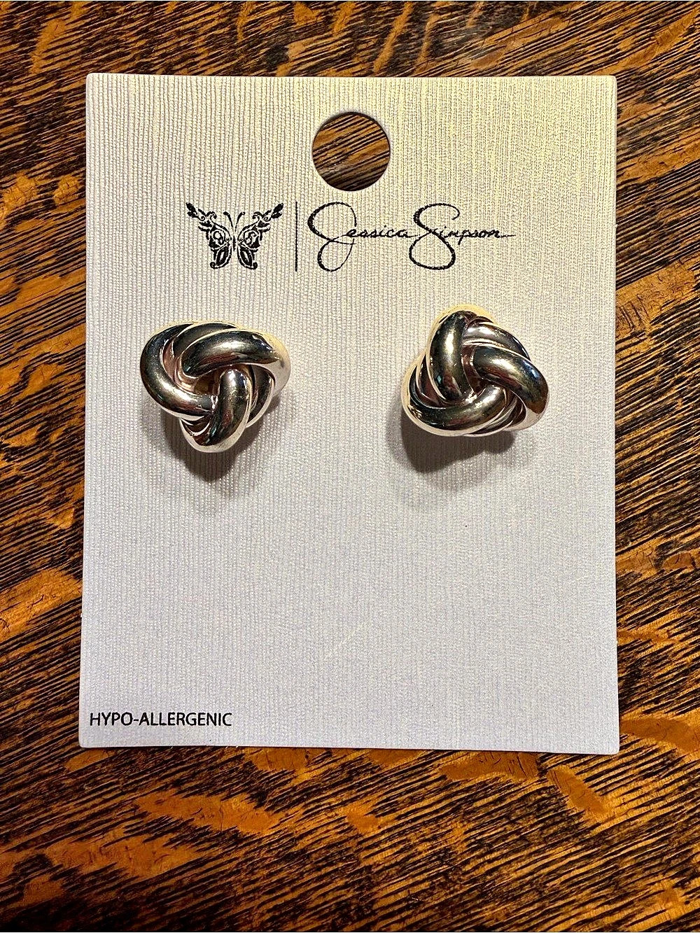 J. Crew Knot Earrings in Silver NWT